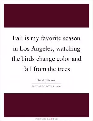 Fall is my favorite season in Los Angeles, watching the birds change color and fall from the trees Picture Quote #1
