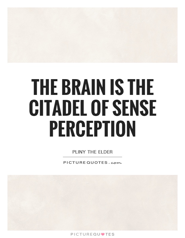 The brain is the citadel of sense perception Picture Quote #1