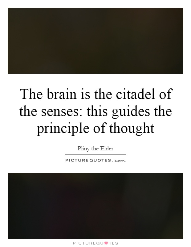 The brain is the citadel of the senses: this guides the principle of thought Picture Quote #1