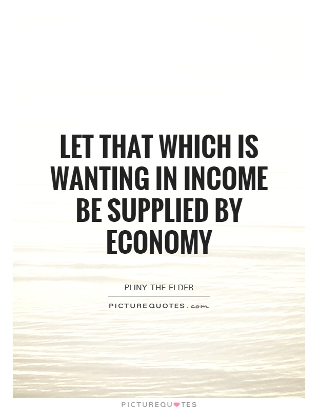 Let that which is wanting in income be supplied by economy Picture Quote #1
