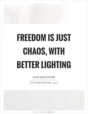 Freedom is just Chaos, with better lighting Picture Quote #1