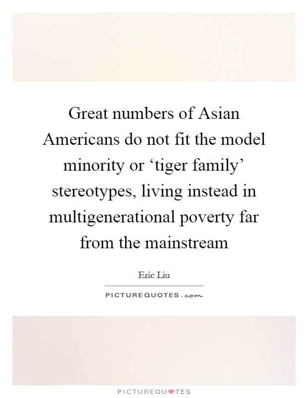 Great numbers of Asian Americans do not fit the model minority or ‘tiger family' stereotypes, living instead in multigenerational poverty far from the mainstream Picture Quote #1
