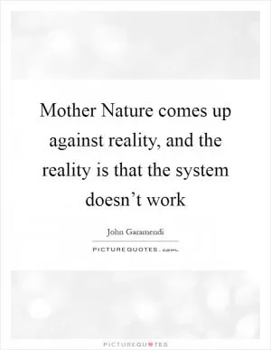 Mother Nature comes up against reality, and the reality is that the system doesn’t work Picture Quote #1