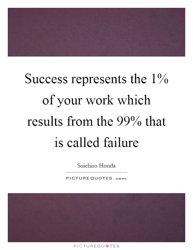 Success represents the 1% of your work which results from the 99% that is called failure Picture Quote #1