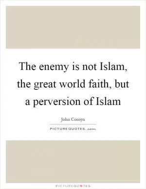 The enemy is not Islam, the great world faith, but a perversion of Islam Picture Quote #1