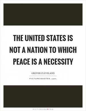 The United States is not a nation to which peace is a necessity Picture Quote #1