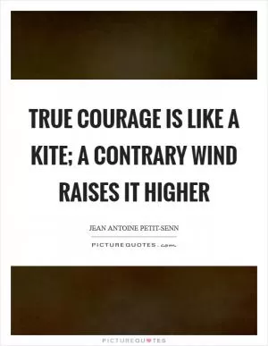 True courage is like a kite; a contrary wind raises it higher Picture Quote #1
