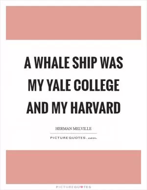 A whale ship was my Yale College and my Harvard Picture Quote #1