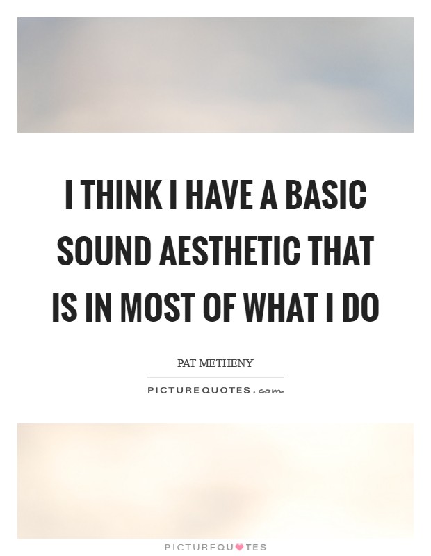 I think I have a basic sound aesthetic that is in most of what I do Picture Quote #1