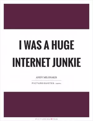 I was a huge Internet junkie Picture Quote #1