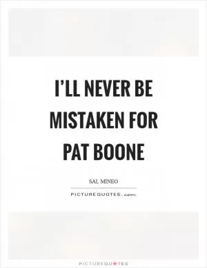 I’ll never be mistaken for Pat Boone Picture Quote #1