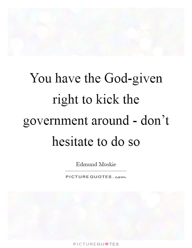 You have the God-given right to kick the government around - don't hesitate to do so Picture Quote #1