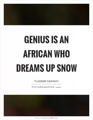 Genius is an African who dreams up snow Picture Quote #1