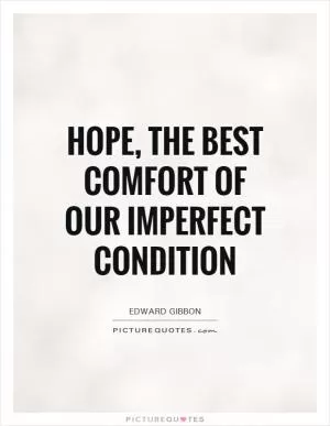 Hope, the best comfort of our imperfect condition Picture Quote #1