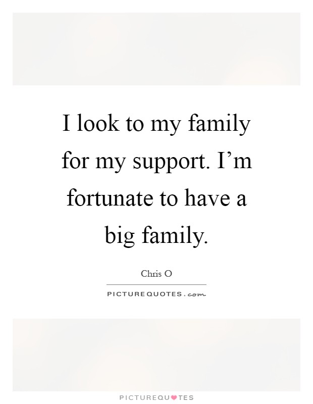 I look to my family for my support. I'm fortunate to have a big family Picture Quote #1