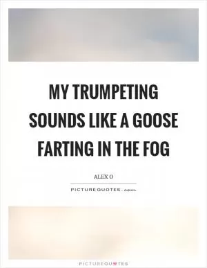 My trumpeting sounds like a goose farting in the fog Picture Quote #1