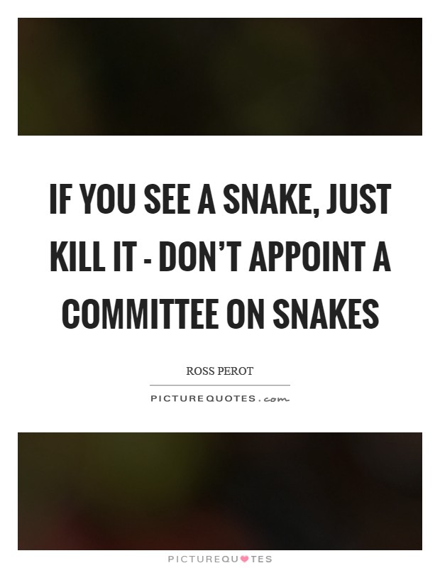 If you see a snake, just kill it - don't appoint a committee on snakes Picture Quote #1