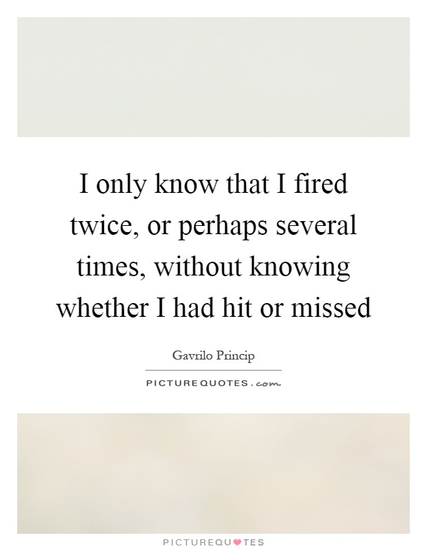 I only know that I fired twice, or perhaps several times, without knowing whether I had hit or missed Picture Quote #1