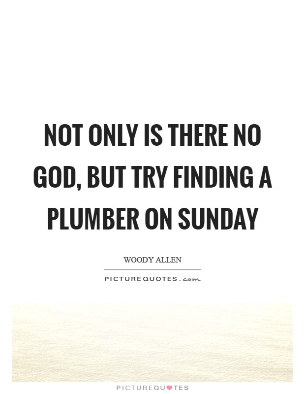 Not only is there no God, but try finding a plumber on Sunday Picture Quote #1