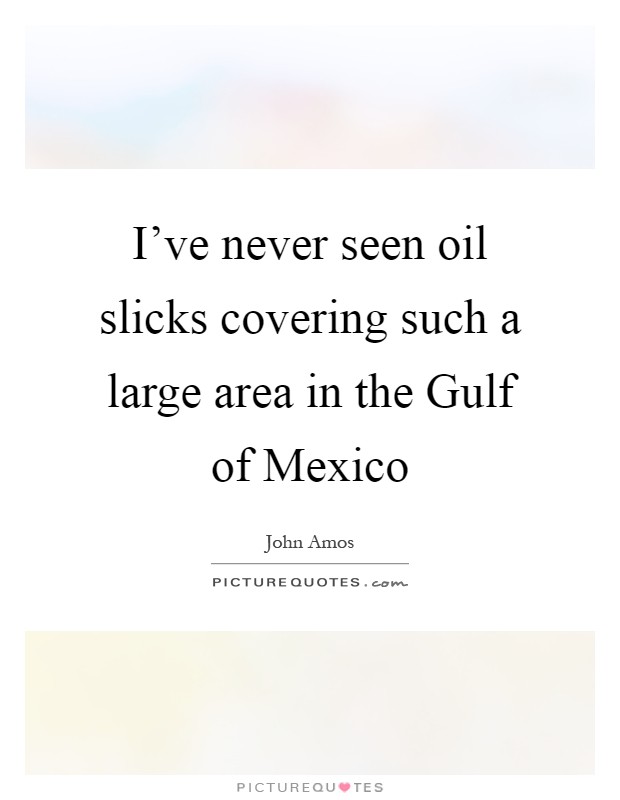 I've never seen oil slicks covering such a large area in the Gulf of Mexico Picture Quote #1