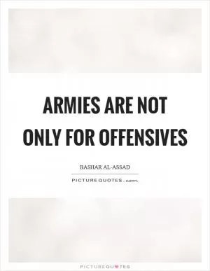 Armies are not only for offensives Picture Quote #1