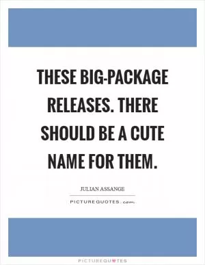 These big-package releases. There should be a cute name for them Picture Quote #1