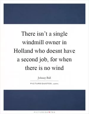 There isn’t a single windmill owner in Holland who doesnt have a second job, for when there is no wind Picture Quote #1