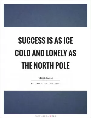 Success is as ice cold and lonely as the North Pole Picture Quote #1