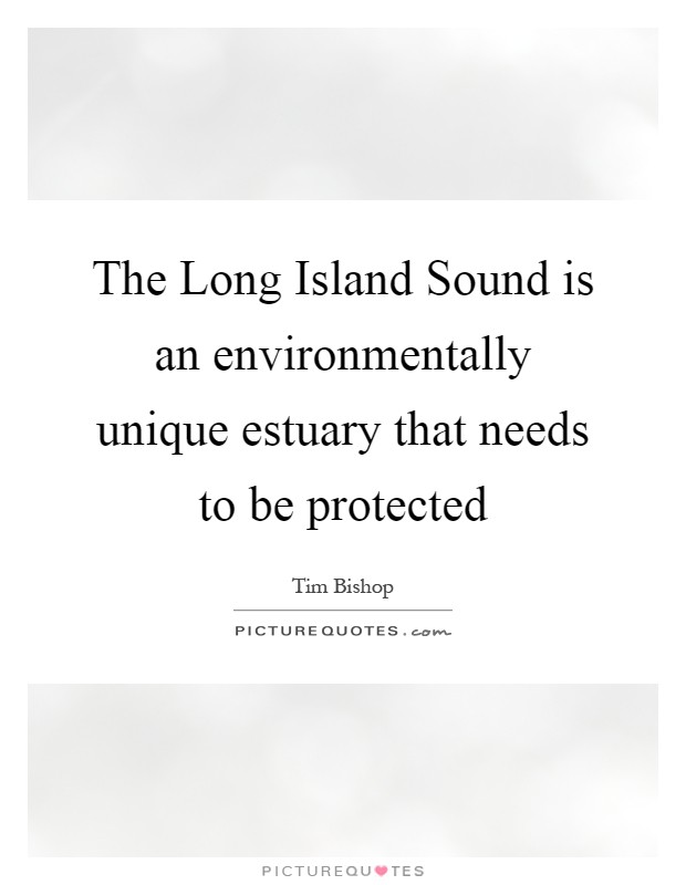 The Long Island Sound is an environmentally unique estuary that needs to be protected Picture Quote #1