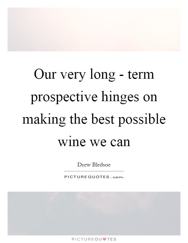 Our very long - term prospective hinges on making the best possible wine we can Picture Quote #1