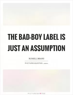 The bad-boy label is just an assumption Picture Quote #1