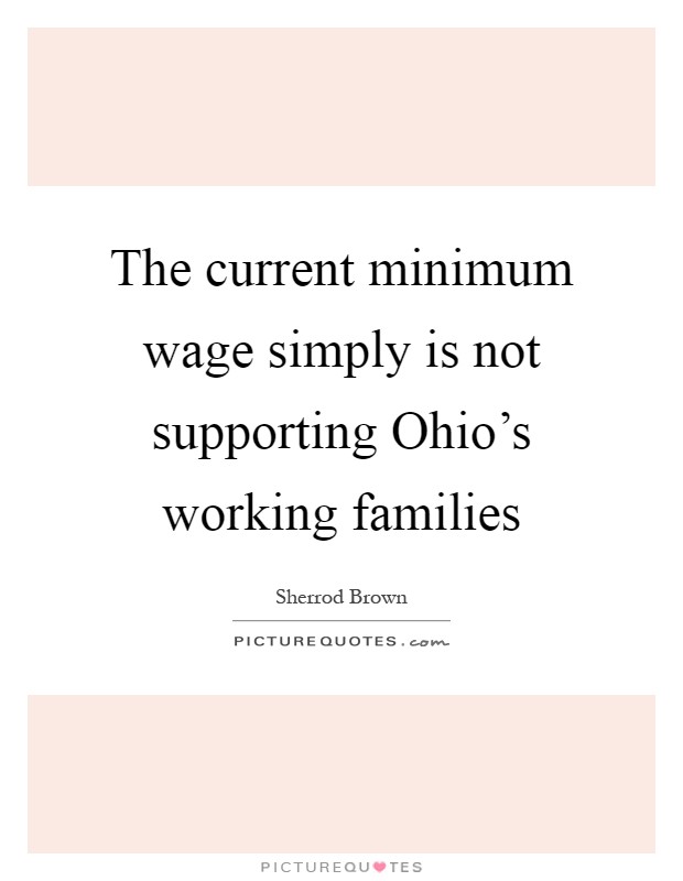 The current minimum wage simply is not supporting Ohio's working families Picture Quote #1
