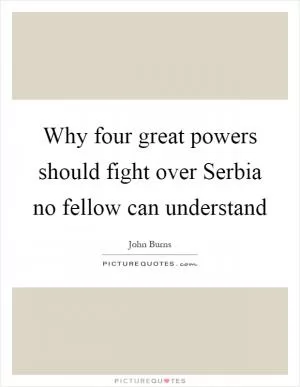 Why four great powers should fight over Serbia no fellow can understand Picture Quote #1