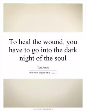 To heal the wound, you have to go into the dark night of the soul Picture Quote #1