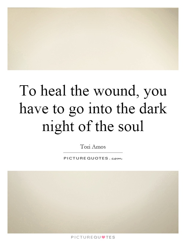 To heal the wound, you have to go into the dark night of the soul Picture Quote #1