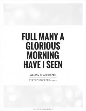 Full many a glorious morning have I seen Picture Quote #1