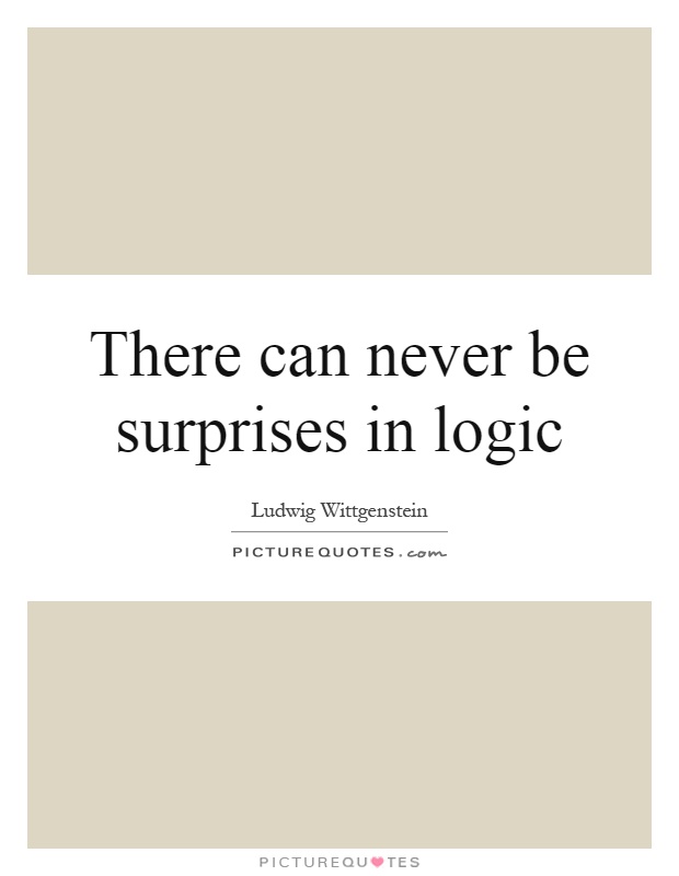 There can never be surprises in logic Picture Quote #1