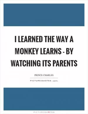 I learned the way a monkey learns - by watching its parents Picture Quote #1