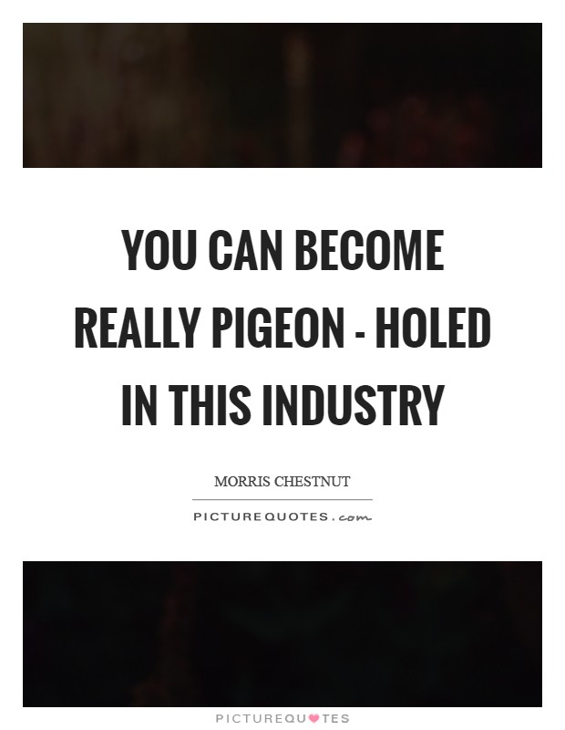 You can become really pigeon - holed in this industry Picture Quote #1