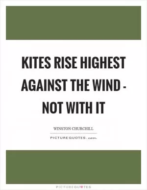 Kites rise highest against the wind - not with it Picture Quote #1
