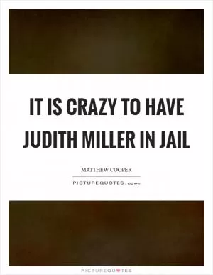 It is crazy to have Judith Miller in jail Picture Quote #1