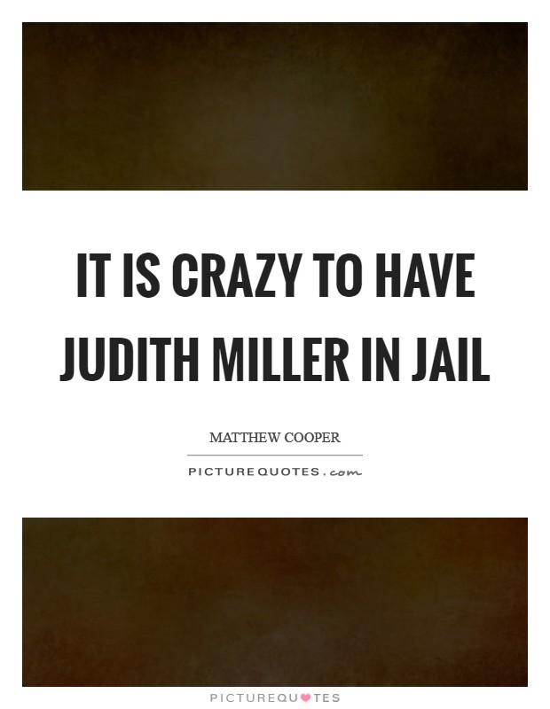 It is crazy to have Judith Miller in jail Picture Quote #1