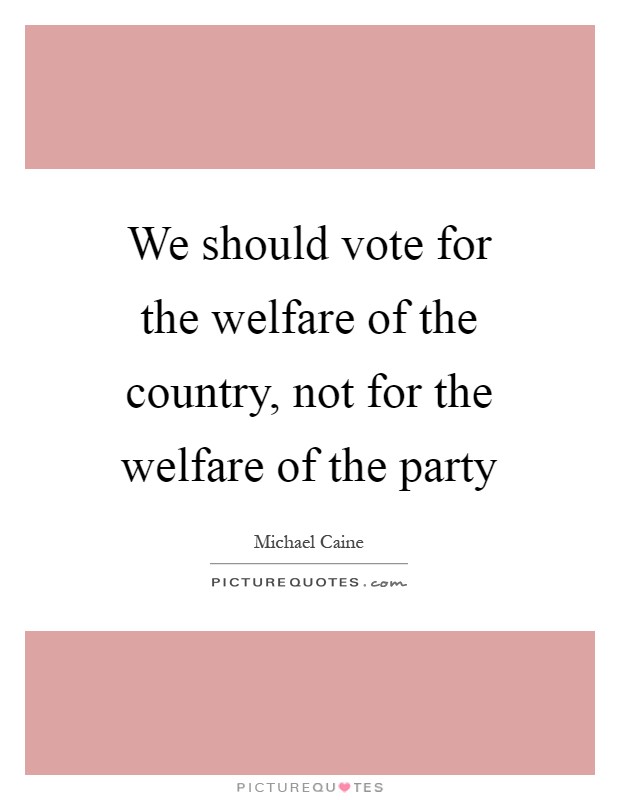 We should vote for the welfare of the country, not for the welfare of the party Picture Quote #1