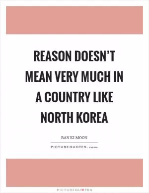 Reason doesn’t mean very much in a country like North Korea Picture Quote #1