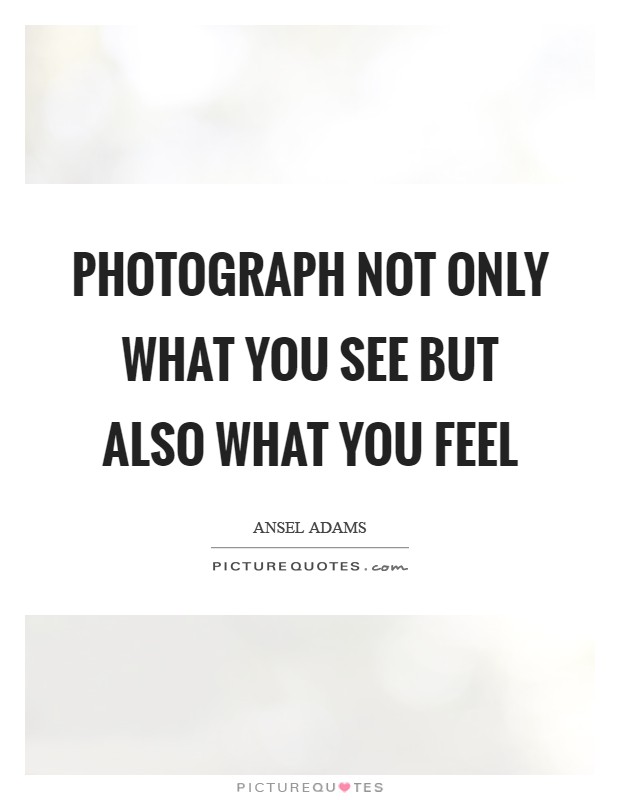 Photograph not only what you see but also what you feel Picture Quote #1