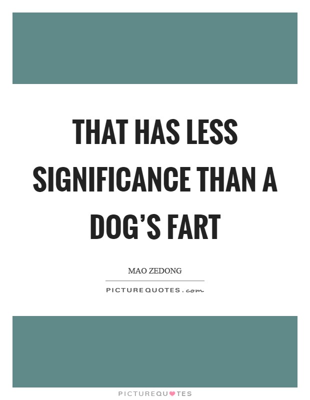 That has less significance than a dog's fart Picture Quote #1