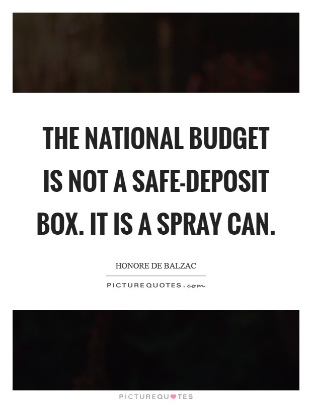 The national budget is not a safe-deposit box. It is a spray can Picture Quote #1