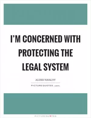 I’m concerned with protecting the legal system Picture Quote #1