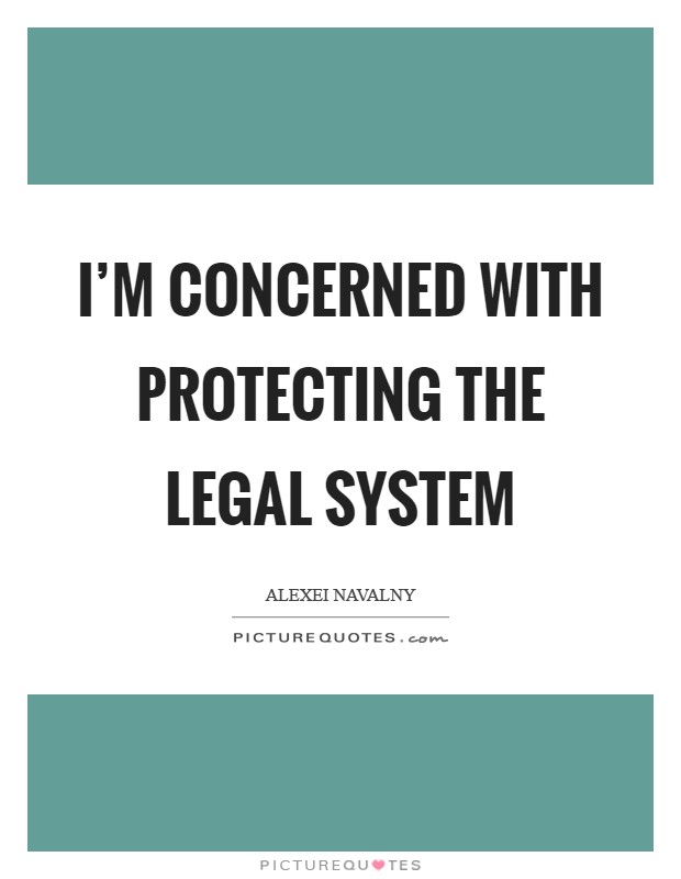 I'm concerned with protecting the legal system Picture Quote #1