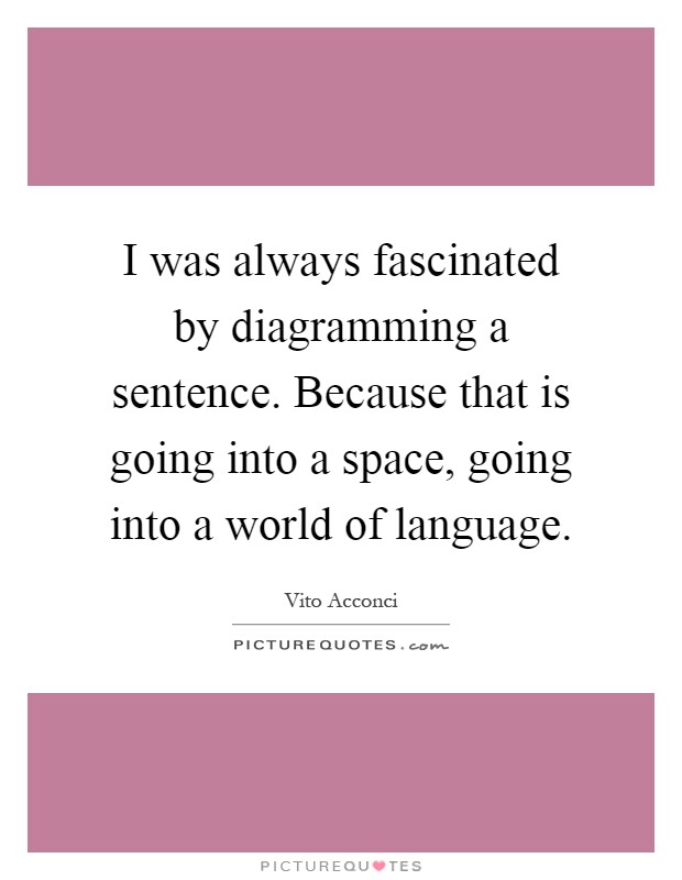 I was always fascinated by diagramming a sentence. Because that is going into a space, going into a world of language Picture Quote #1